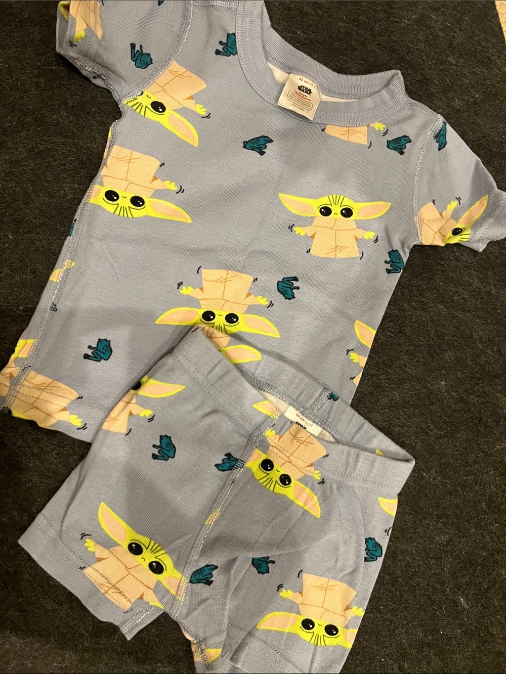 Hannah Anderson Kids' Light Blue Baby Yoda Star Wars Pajama Set